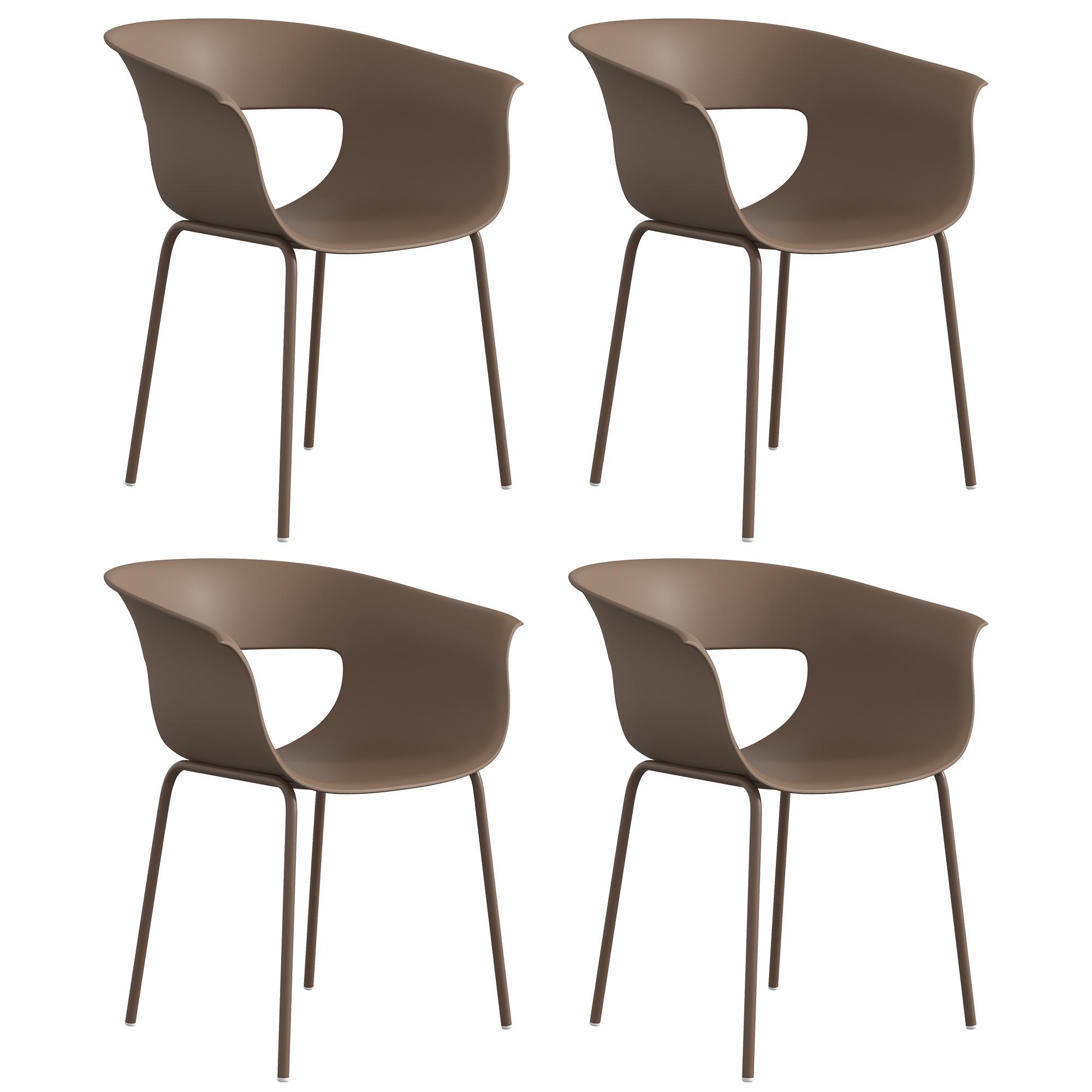 wohnli-moebel-suche-800001492225 Wohnli Möbelsuche - GARTENSTÜHLE 4er Set Metall Kunststoff Kaffee