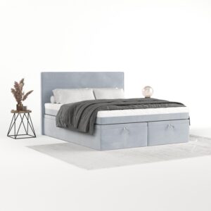 wohnli-moebel-suche-800001493931-1 BOXBETT Zalla 140/200 cm Hellgrau im Paros Stoff Textil AltaBeds Möbel > Betten > Boxspringbetten Grau