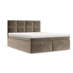 Wohnli Möbelsuche - BOXBETT Tessa 180/200 cm Taupe im Paros Stoff