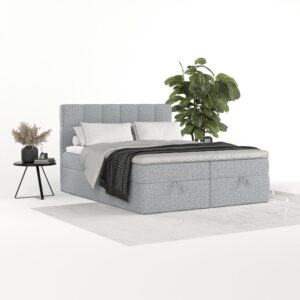 wohnli-moebel-suche-800001494014-1 BOXBETT Savio 200/200 cm Grau im Riva Stoff Textil AltaBeds Möbel > Betten > Boxspringbetten Grau