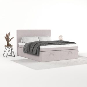BOXBETT Zalla 160/200 cm Beige im Riva Stoff Textil AltaBeds Möbel > Betten > Boxspringbetten Beige