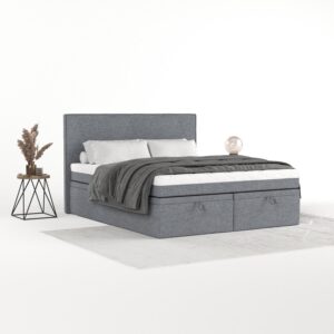 wohnli-moebel-suche-800001494030-1 BOXBETT Zalla 140/200 cm Grau im Neve Stoff Textil AltaBeds Möbel > Betten > Boxspringbetten Grau