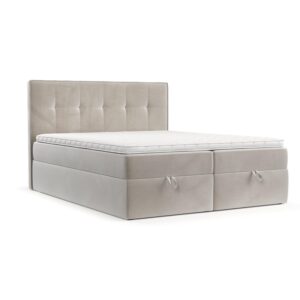 Wohnli Möbelsuche - BOXBETT Tivra 200/200 cm Hellbeige im Paros Stoff