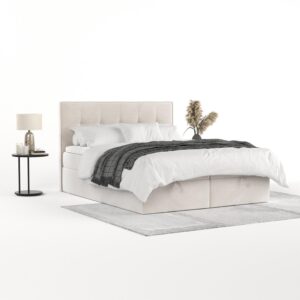 wohnli-moebel-suche-800001494063-1 BOXBETT Tivra 160/200 cm Creme im Paros Stoff Textil AltaBeds Möbel > Betten > Boxspringbetten Weiß