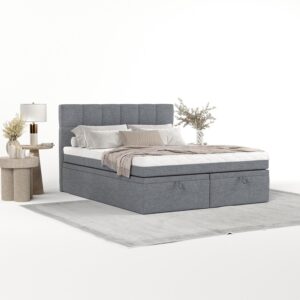 wohnli-moebel-suche-800001494070-1 BOXBETT Elano 180/200 cm Grau im Neve Stoff Textil AltaBeds Möbel > Betten > Boxspringbetten Grau