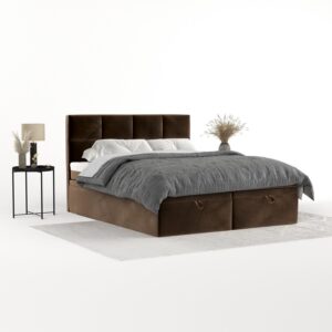 BOXBETT Tessa 180/200 cm Braun im Kronos Stoff Textil AltaBeds Möbel > Betten > Boxspringbetten Braun