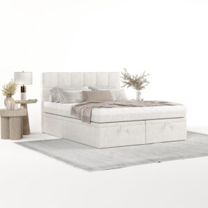 wohnli-moebel-suche-800001494083-1 BOXBETT Elano 140/200 cm Creme im Neve Stoff Textil AltaBeds Möbel > Betten > Boxspringbetten Weiß