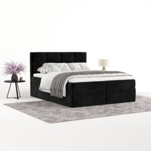 wohnli-moebel-suche-800001494085-1 BOXBETT Velto 200/200 cm Schwarz im Kronos Stoff Textil AltaBeds Möbel > Betten > Boxspringbetten Schwarz
