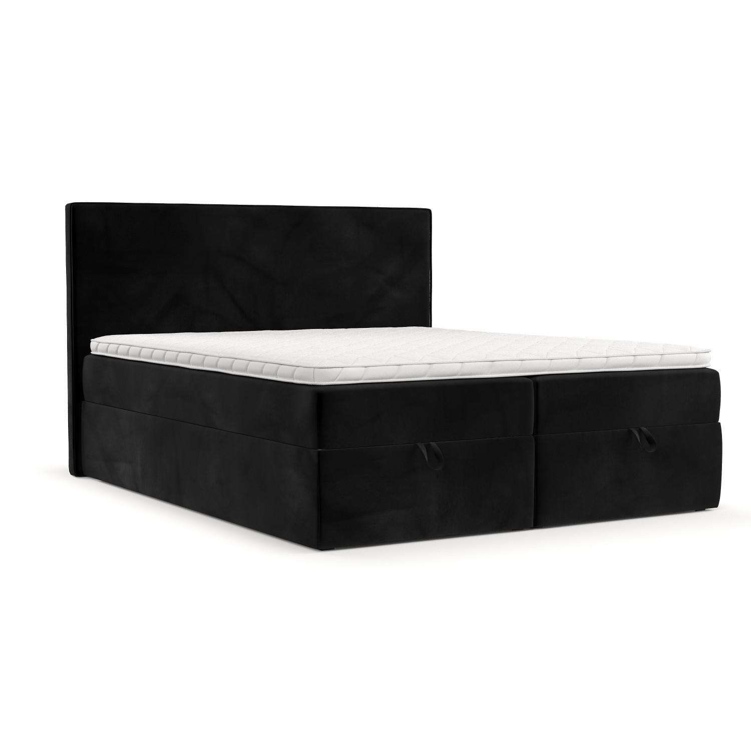 Wohnli Möbelsuche - BOXBETT Velma 160/200 cm Schwarz im Kronos Stoff