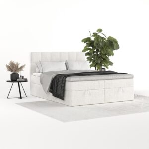 wohnli-moebel-suche-800001494104-1 BOXBETT Savio 160/200 cm Creme im Neve Stoff Textil AltaBeds Möbel > Betten > Boxspringbetten Weiß