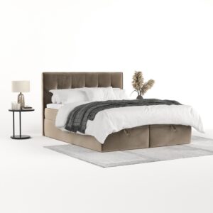 wohnli-moebel-suche-800001494119-1 BOXBETT Tivra 200/200 cm Taupe im Paros Stoff Textil AltaBeds Möbel > Betten > Boxspringbetten Taupe
