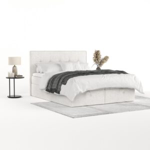 wohnli-moebel-suche-800001494120-1 BOXBETT Tivra 140/200 cm Creme im Neve Stoff Textil AltaBeds Möbel > Betten > Boxspringbetten Weiß
