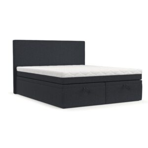 Wohnli Möbelsuche - BOXBETT Zalla 200/200 cm Anthrazit im Riva Stoff