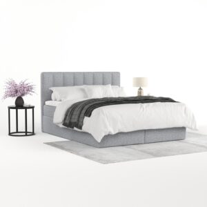 wohnli-moebel-suche-800001494130-1 BOXBETT Lusso 140/200 cm Grau im Riva Stoff Textil AltaBeds Möbel > Betten > Boxspringbetten Grau