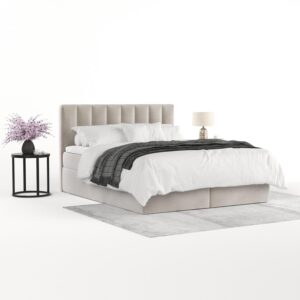 wohnli-moebel-suche-800001494140-1 BOXBETT Lusso 200/200 cm Hellbeige im Paros Stoff Textil AltaBeds Möbel > Betten > Boxspringbetten Beige