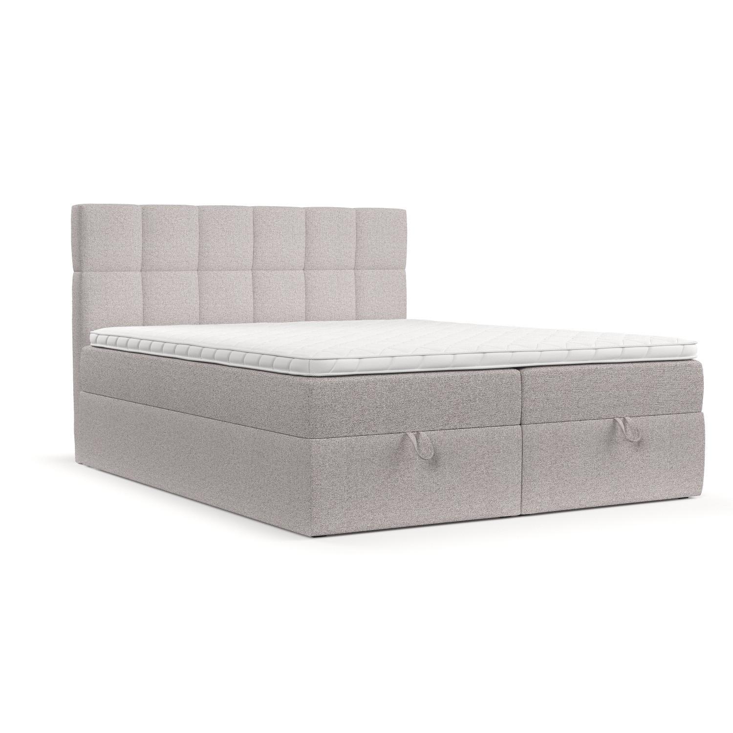 Wohnli Möbelsuche - BOXBETT Savio 200/200 cm Beige im Riva Stoff