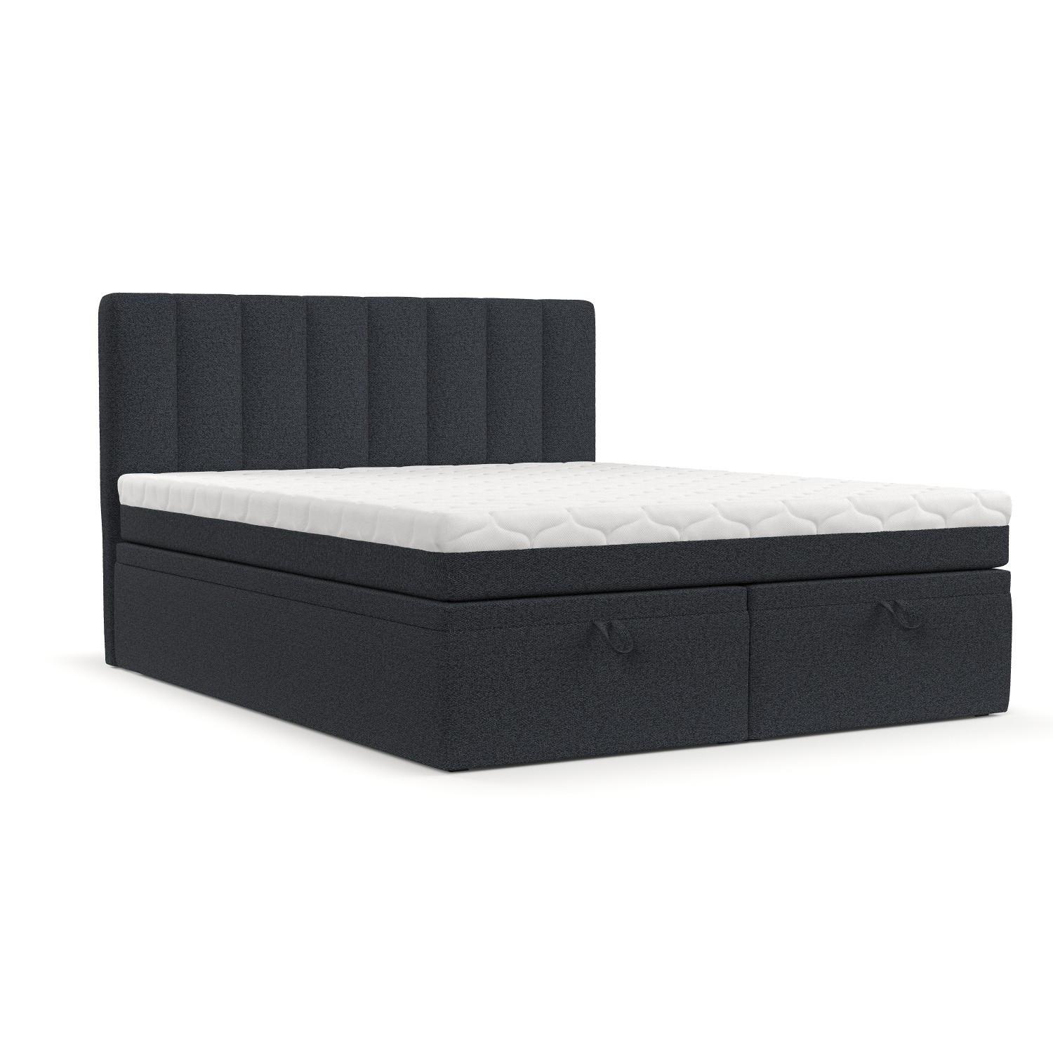 Wohnli Möbelsuche - BOXBETT Lume 140/200 cm Anthrazit im Riva Stoff