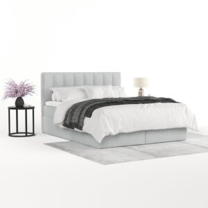 wohnli-moebel-suche-800001494182-1 BOXBETT Lusso 160/200 cm Hellgrau im Riva Stoff Textil AltaBeds Möbel > Betten > Boxspringbetten Grau