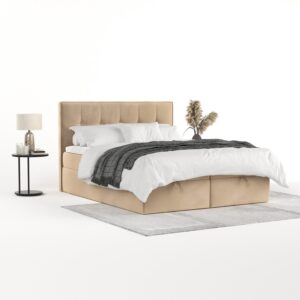 wohnli-moebel-suche-800001494185-1 BOXBETT Tivra 140/200 cm Beige im Kronos Stoff Textil AltaBeds Möbel > Betten > Boxspringbetten Beige