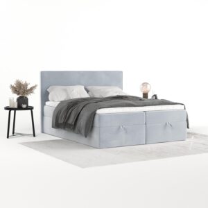 wohnli-moebel-suche-800001494200-1 BOXBETT Velma 160/200 cm Hellgrau im Paros Stoff Textil AltaBeds Möbel > Betten > Boxspringbetten Grau
