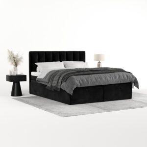 wohnli-moebel-suche-800001494211-1 BOXBETT Lume 140/200 cm Schwarz im Kronos Stoff Textil AltaBeds Möbel > Betten > Boxspringbetten Schwarz