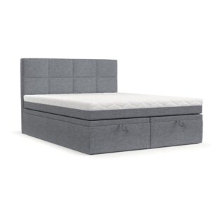 Wohnli Möbelsuche - BOXBETT Tessa 180/200 cm Grau im Neve Stoff