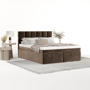 wohnli-moebel-suche-800001494225-1 BOXBETT Elano 180/200 cm Braun im Paros Stoff Textil AltaBeds Möbel > Betten > Boxspringbetten Braun