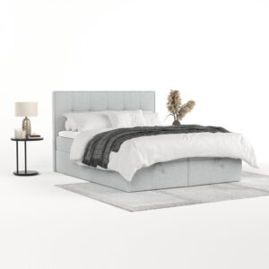 wohnli-moebel-suche-800001494245-1 BOXBETT Tivra 140/200 cm Hellgrau im Riva Stoff Textil AltaBeds Möbel > Betten > Boxspringbetten Grau