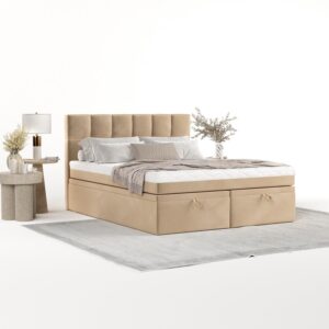 wohnli-moebel-suche-800001494249-1 BOXBETT Elano 140/200 cm Beige im Kronos Stoff Textil AltaBeds Möbel > Betten > Boxspringbetten Beige