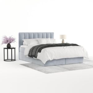 wohnli-moebel-suche-800001494252-1 BOXBETT Lusso 140/200 cm Hellgrau im Paros Stoff Textil AltaBeds Möbel > Betten > Boxspringbetten Grau