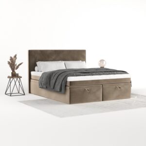 wohnli-moebel-suche-800001494274-1 BOXBETT Zalla 160/200 cm Taupe im Paros Stoff Textil AltaBeds Möbel > Betten > Boxspringbetten Taupe