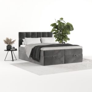 wohnli-moebel-suche-800001494294-1 BOXBETT Savio 160/200 cm Grau im Kronos Stoff Textil AltaBeds Möbel > Betten > Boxspringbetten Grau