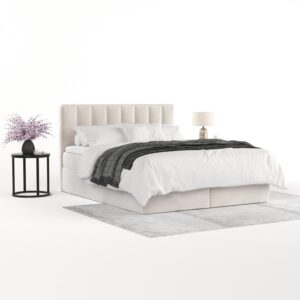 wohnli-moebel-suche-800001494304-1 BOXBETT Lusso 140/200 cm Creme im Paros Stoff Textil AltaBeds Möbel > Betten > Boxspringbetten Weiß
