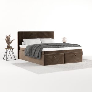 BOXBETT Zalla 140/200 cm Braun im Paros Stoff Textil AltaBeds Möbel > Betten > Boxspringbetten Braun