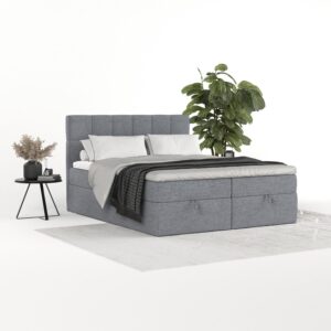 wohnli-moebel-suche-800001494323-1 BOXBETT Savio 180/200 cm Grau im Neve Stoff Textil AltaBeds Möbel > Betten > Boxspringbetten Grau