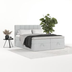 wohnli-moebel-suche-800001494343-1 BOXBETT Savio 160/200 cm Hellgrau im Riva Stoff Textil AltaBeds Möbel > Betten > Boxspringbetten Grau