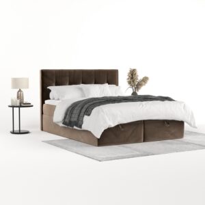 BOXBETT Tivra 200/200 cm Braun im Paros Stoff Textil AltaBeds Möbel > Betten > Boxspringbetten Braun