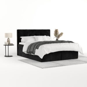 wohnli-moebel-suche-800001494358-1 BOXBETT Tivra 160/200 cm Schwarz im Kronos Stoff Textil AltaBeds Möbel > Betten > Boxspringbetten Schwarz