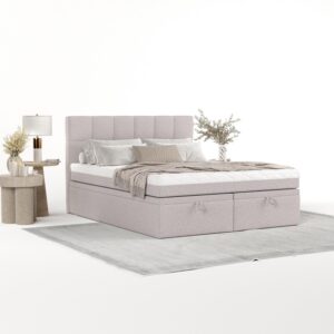 wohnli-moebel-suche-800001494365-1 BOXBETT Elano 160/200 cm Beige im Riva Stoff Textil AltaBeds Möbel > Betten > Boxspringbetten Beige