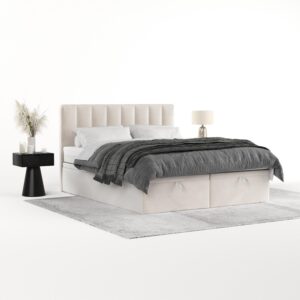 wohnli-moebel-suche-800001494386-1 BOXBETT Lume 180/200 cm Creme im Paros Stoff Textil AltaBeds Möbel > Betten > Boxspringbetten Weiß