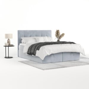 wohnli-moebel-suche-800001494398-1 BOXBETT Tivra 140/200 cm Hellgrau im Paros Stoff Textil AltaBeds Möbel > Betten > Boxspringbetten Grau