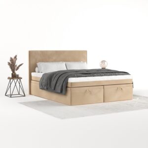 wohnli-moebel-suche-800001494401-1 BOXBETT Zalla 160/200 cm Beige im Kronos Stoff Textil AltaBeds Möbel > Betten > Boxspringbetten Beige