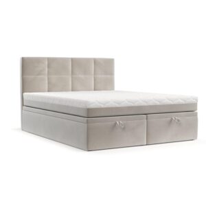 Wohnli Möbelsuche - BOXBETT Tessa 180/200 cm Hellbeige im Paros Stoff