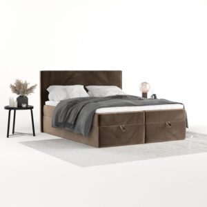 BOXBETT Velma 180/200 cm Braun im Paros Stoff Textil AltaBeds Möbel > Betten > Boxspringbetten Braun