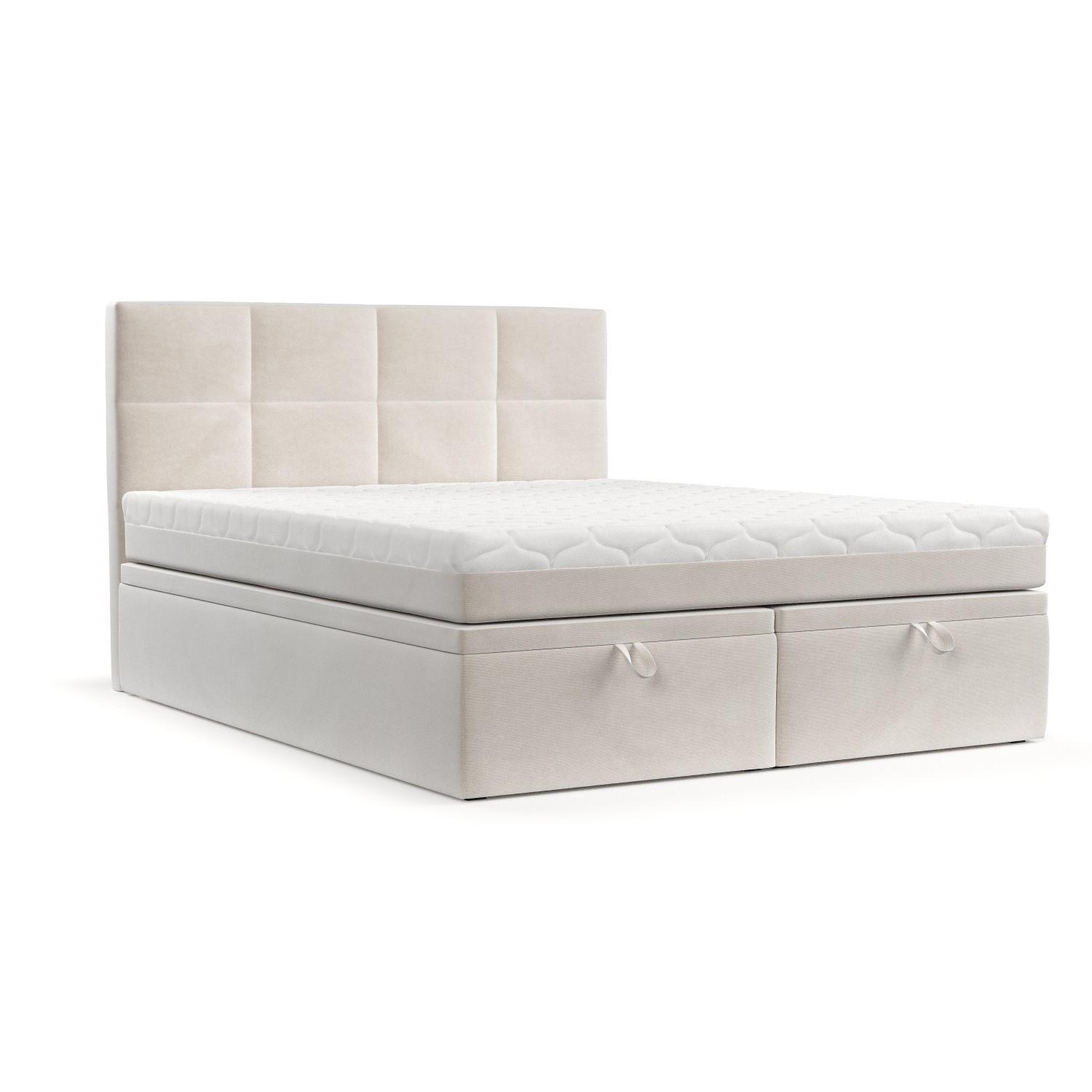 Wohnli Möbelsuche - BOXBETT Tessa 160/200 cm Creme im Paros Stoff