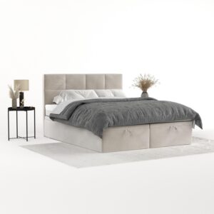 wohnli-moebel-suche-800001494524-1 BOXBETT Tessa 160/200 cm Hellbeige im Paros Stoff Textil AltaBeds Möbel > Betten > Boxspringbetten Beige