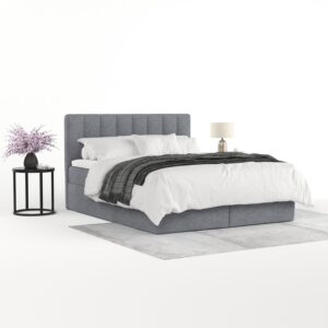 BOXBETT Lusso 140/200 cm Grau im Neve Stoff Textil AltaBeds Möbel > Betten > Boxspringbetten Grau