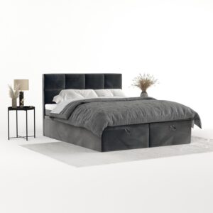 BOXBETT Tessa 180/200 cm Anthrazit im Paros Stoff Textil AltaBeds Möbel > Betten > Boxspringbetten Anthrazit
