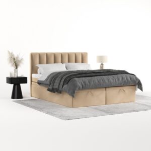 wohnli-moebel-suche-800001494557-1 BOXBETT Lume 140/200 cm Beige im Kronos Stoff Textil AltaBeds Möbel > Betten > Boxspringbetten Beige