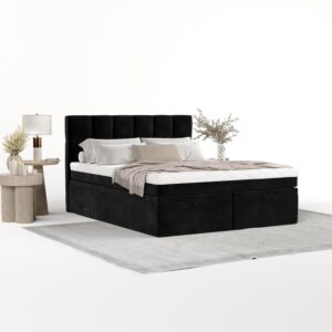 wohnli-moebel-suche-800001494564-1 BOXBETT Elano 160/200 cm Schwarz im Kronos Stoff Textil AltaBeds Möbel > Betten > Boxspringbetten Schwarz
